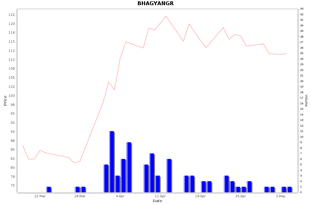 BHAGYANGR Daily Price Chart NSE Today
